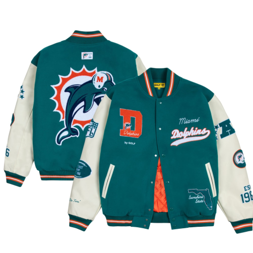 Unisex Golf Wang Miami Dolphins Letterman Jacket