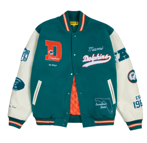 Unisex Golf Wang Miami Dolphins Letterman Jacket