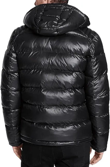 GUESS Men's Puffer Jacket With Removable Hood