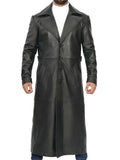 Jackson Men's Black Leather Long Coat - Orca Cloths