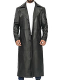 Jackson Men's Black Leather Long Coat - Orca Cloths