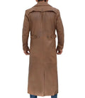 Jackson Men's Distressed Brown Leather Long Trench Coat - Orca Cloths