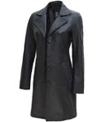 Jackson Petite Women Black Leather Long Coat - Orca Cloths