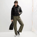 Juniors' Sebby Faux Leather Women’s Puffer Coat