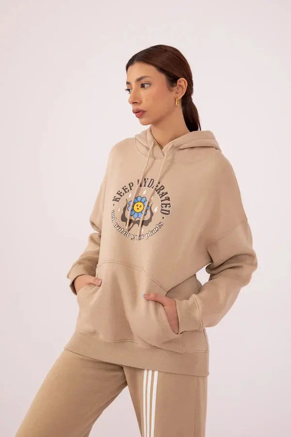 Keep Hydrated Graphic Hoodie – Khaki - Orca Cloths