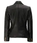 Kim Kardashian Double Breasted Black Leather Blazer - Orca Cloths