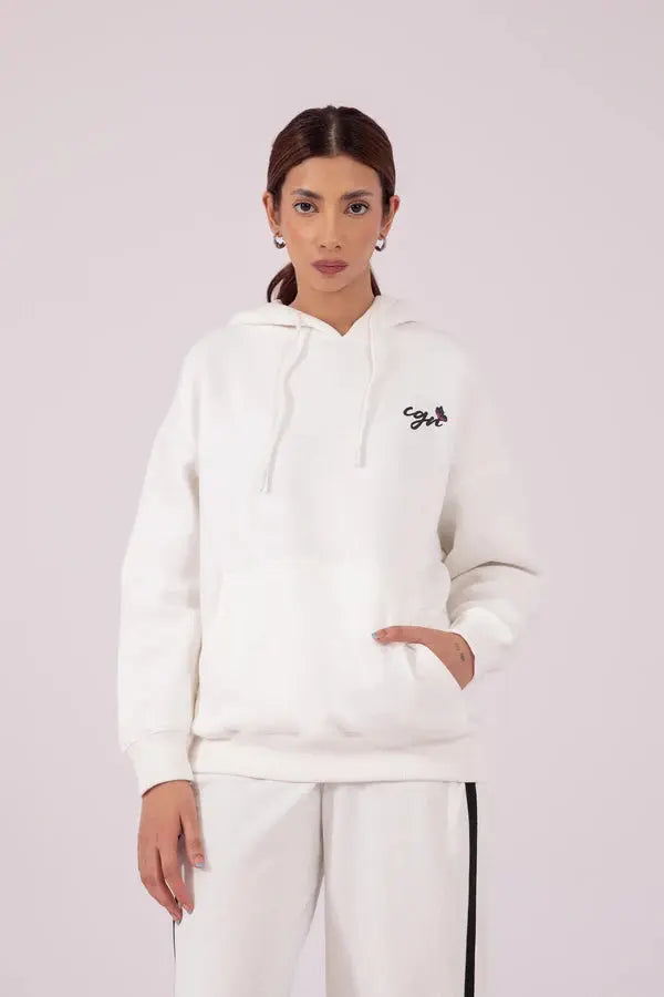 Forever Positive Butterfly Graphic Hoodie – White - Orca Cloths