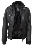 Edinburgh Petite Womens Black Hooded Leather Jacket - Orca Cloths