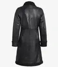 Maura Real Leather Black Shearling Long Coat Womens - Orca Cloths