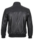 Men's Cafe Racer Black Leather Bomber Jacket - Orca Cloths