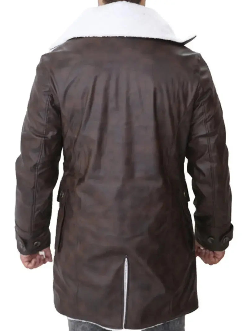 Men's Distressed Dark Brown Bane Sherpa Coat - Orca Cloths