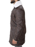 Men's Distressed Dark Brown Bane Sherpa Coat - Orca Cloths