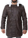 Men's Distressed Dark Brown Bane Sherpa Coat - Orca Cloths
