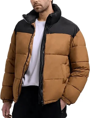 Men’s Puffer Jacket Winter Warm Lightweight Waterproof Long Sleeve Zip Up Quilted Parka Jackets