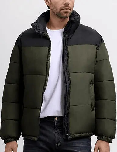 Men’s Puffer Jacket Winter Warm Lightweight Waterproof Long Sleeve Zip Up Quilted Parka Jackets