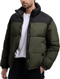 Men’s Puffer Jacket Winter Warm Lightweight Waterproof Long Sleeve Zip Up Quilted Parka Jackets