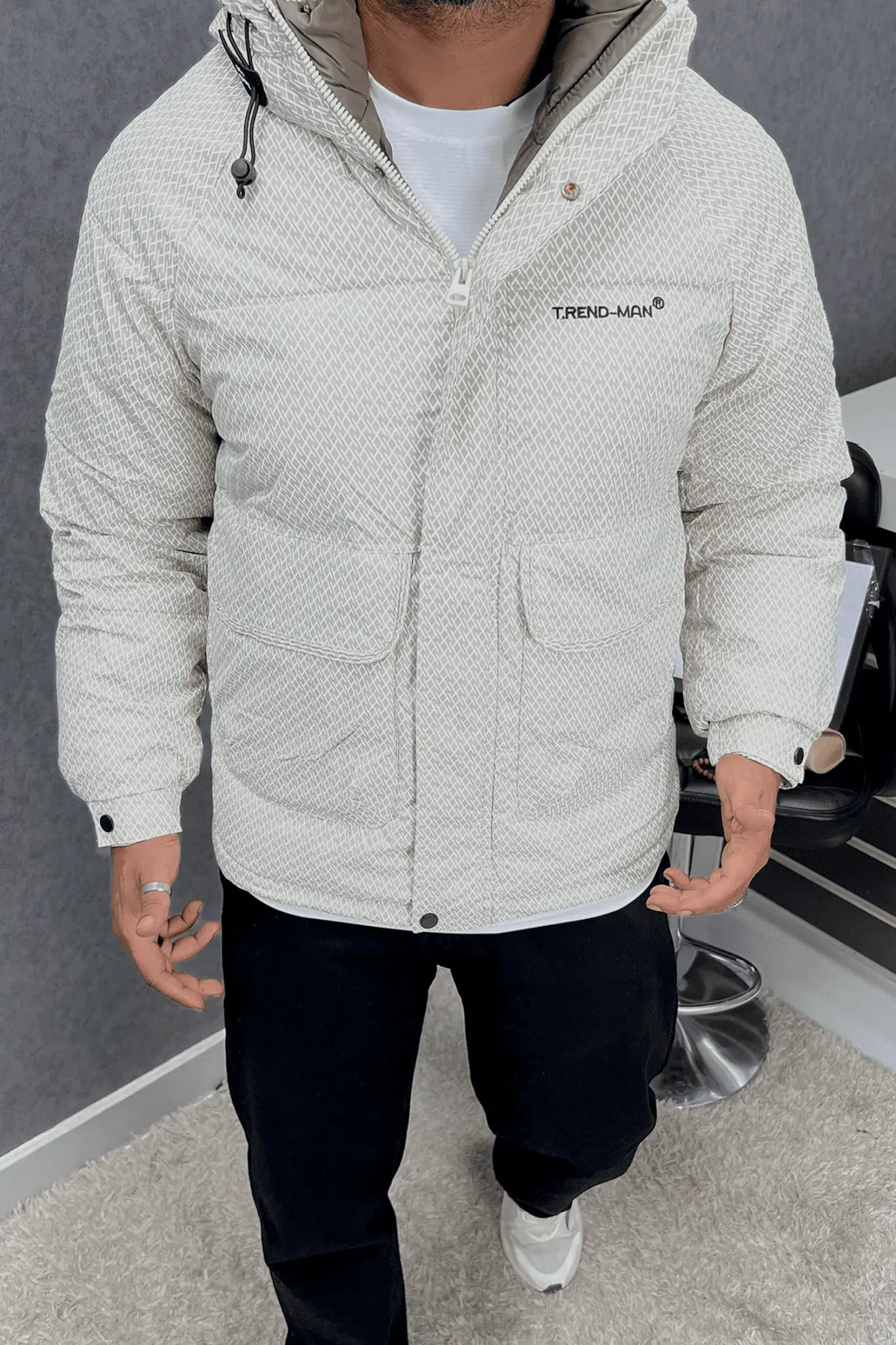 Men’s Puffer Jacket – Parachute Fabric | Bubble Padded Winter Coat