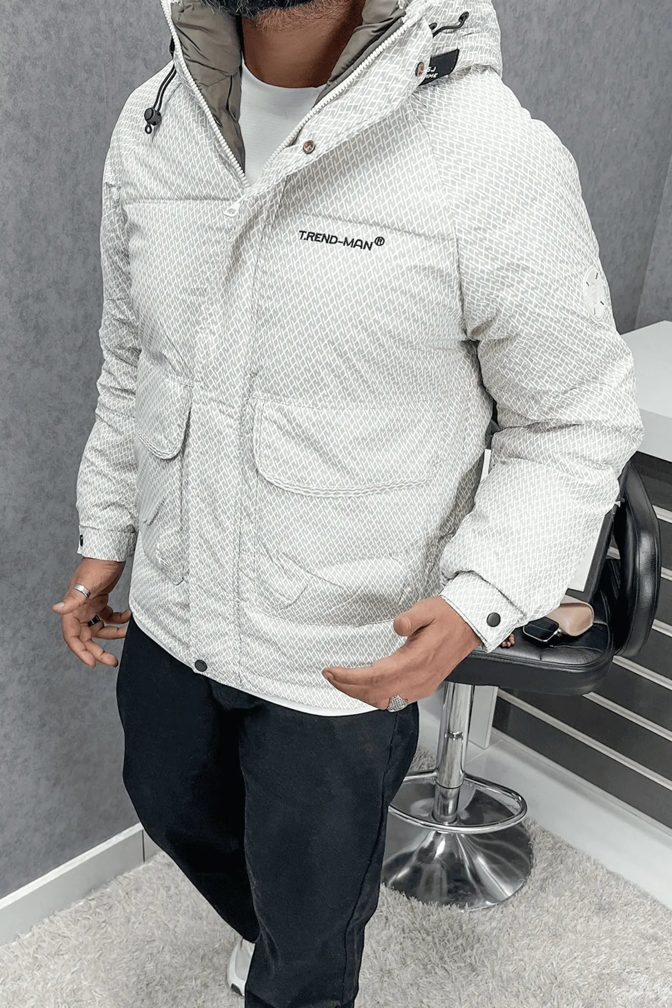 Men’s Puffer Jacket – Parachute Fabric | Bubble Padded Winter Coat