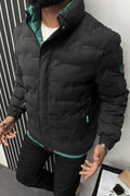 Men's Puffer Jacket – Parachute Fabric with Mock Neck (No Hood)