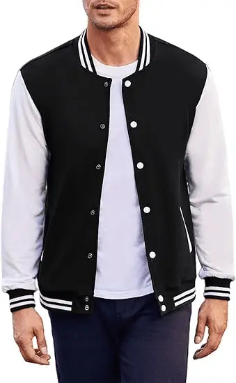 Men’s Varsity Jacket, Slim Fit, Cotton, Letterman, Baseball Bomber
