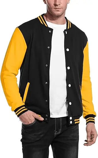 Men’s Varsity Jacket, Slim Fit, Cotton, Letterman, Baseball Bomber