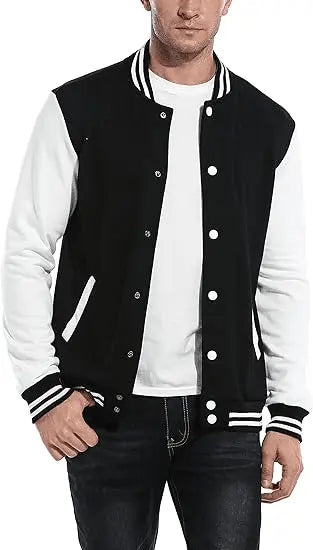 Men’s Varsity Jacket, Slim Fit, Cotton, Letterman, Baseball Bomber
