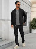 Men’s Varsity Suede Bomber Jacket – Lightweight Vintage Coat with Full Zip & Pockets