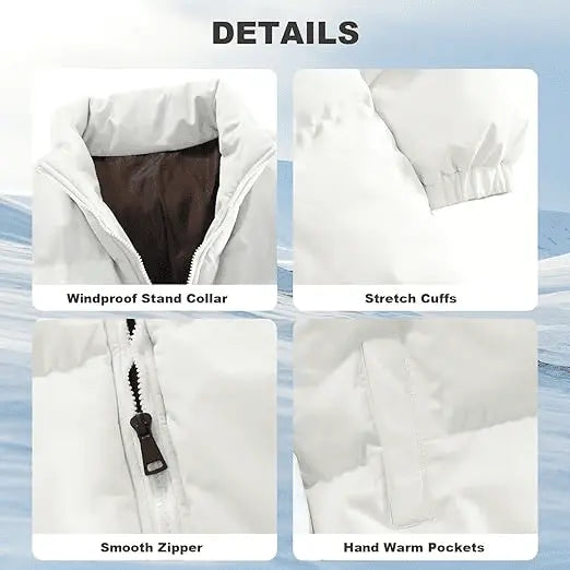 Men's puffer Windproof Full Zipper Outerwear Coat