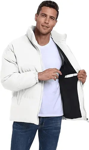 Men's puffer Windproof Full Zipper Outerwear Coat
