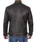 Diamond Men's Tall Distressed Brown Motorcycle Leather Jacket - Orca Cloths