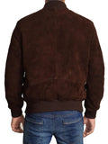 Adamsville Mens Dark Brown Suede Bomber Jacket Orca Cloths