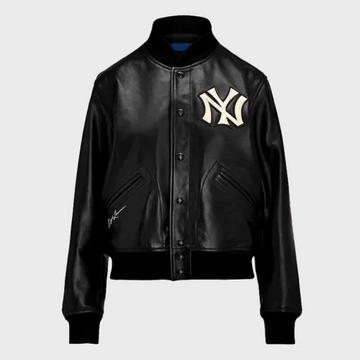 Polo Ralph Lauren Yankees Men's Black Leather Jacket – Unisex Replica by Danezon