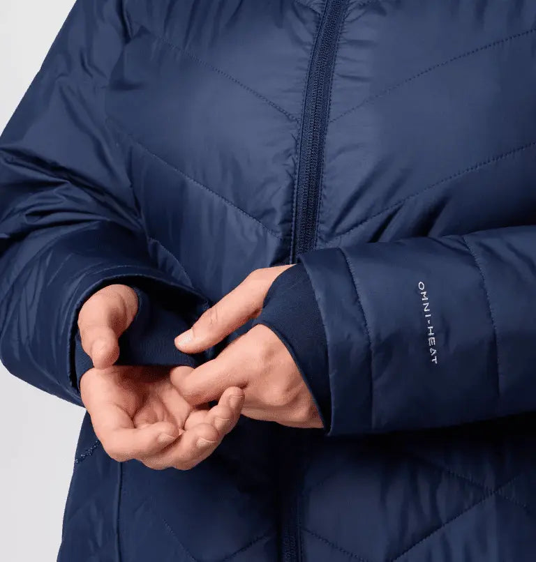 Omni-Heat™ Women’s puffer Long Winter Jacket – Water-Resistant & Thermal-Reflective