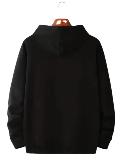 Orca Black "PEACE" Hoodie – Minimalist & Stylish - Orca Cloths
