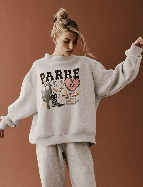 Parke Texas Graphic Mockneck Sweatshirt