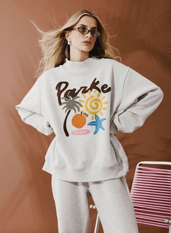 Parke Miami Graphic Mockneck Sweatshirt