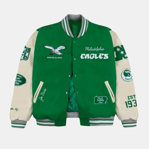 Philadelphia Eagles GOLF WANG Letterman Kelly Green Jacket – Replica by Danezon