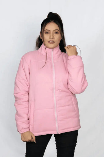 Pink boxy Women's Puffer Jacket