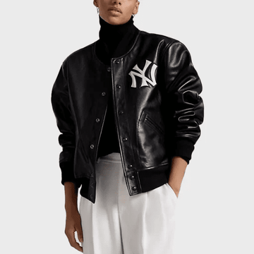 Polo Ralph Lauren Yankees Men's Black Leather Jacket