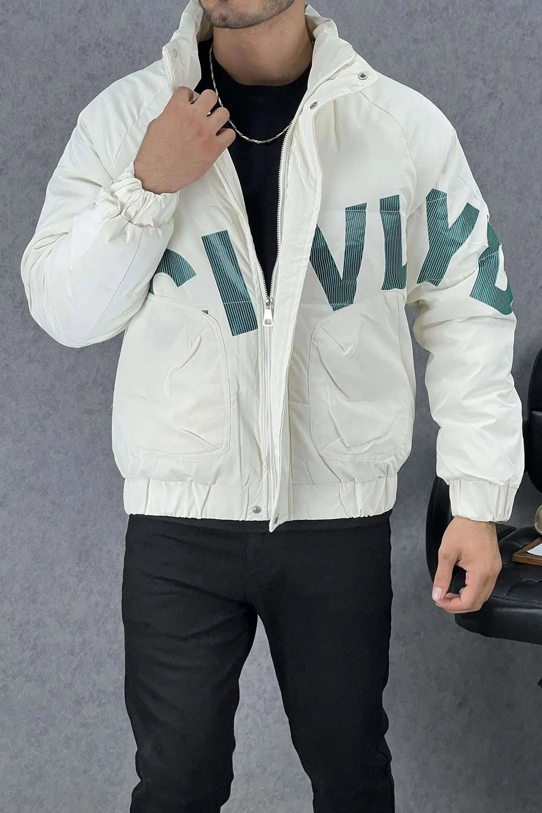 Premium Puffer Jacket with Bold Branding