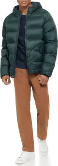 Quilted Men’s puffer Jacket – Recycled Nylon, Snap Pockets & Drawcord Waist