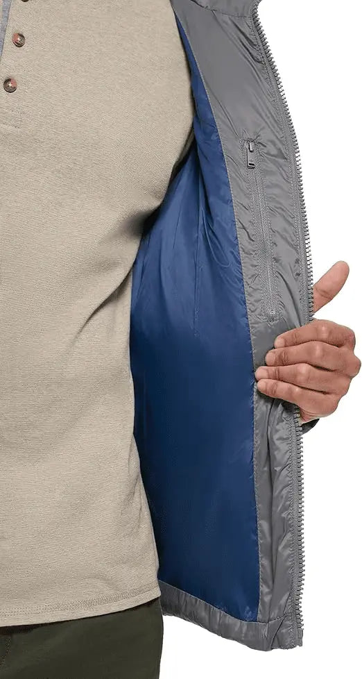 Quilted Men’s puffer Jacket – Recycled Nylon, Snap Pockets & Drawcord Waist