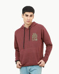 Regular Fit Pullover Hoodie with Typographic Chest Print Orca Cloths