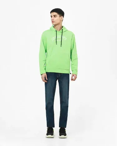 Relaxed Fit Pullover Hoodie with Printed Chest Orca Cloths