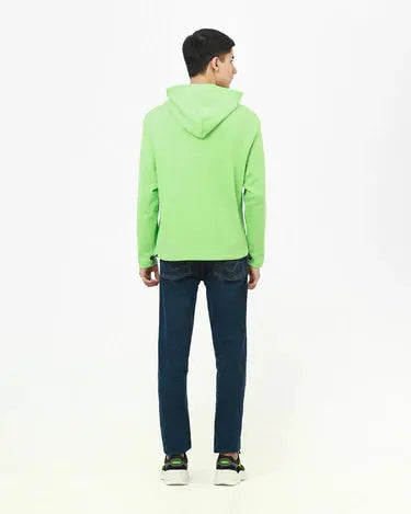 Relaxed Fit Pullover Hoodie with Printed Chest Orca Cloths