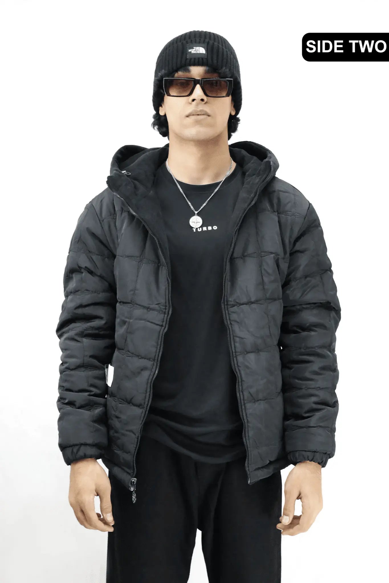 Reversible Men's Puffer Bubble Jacket – Double-Sided Face | Parachute Fabric | Unisex Winter Wear