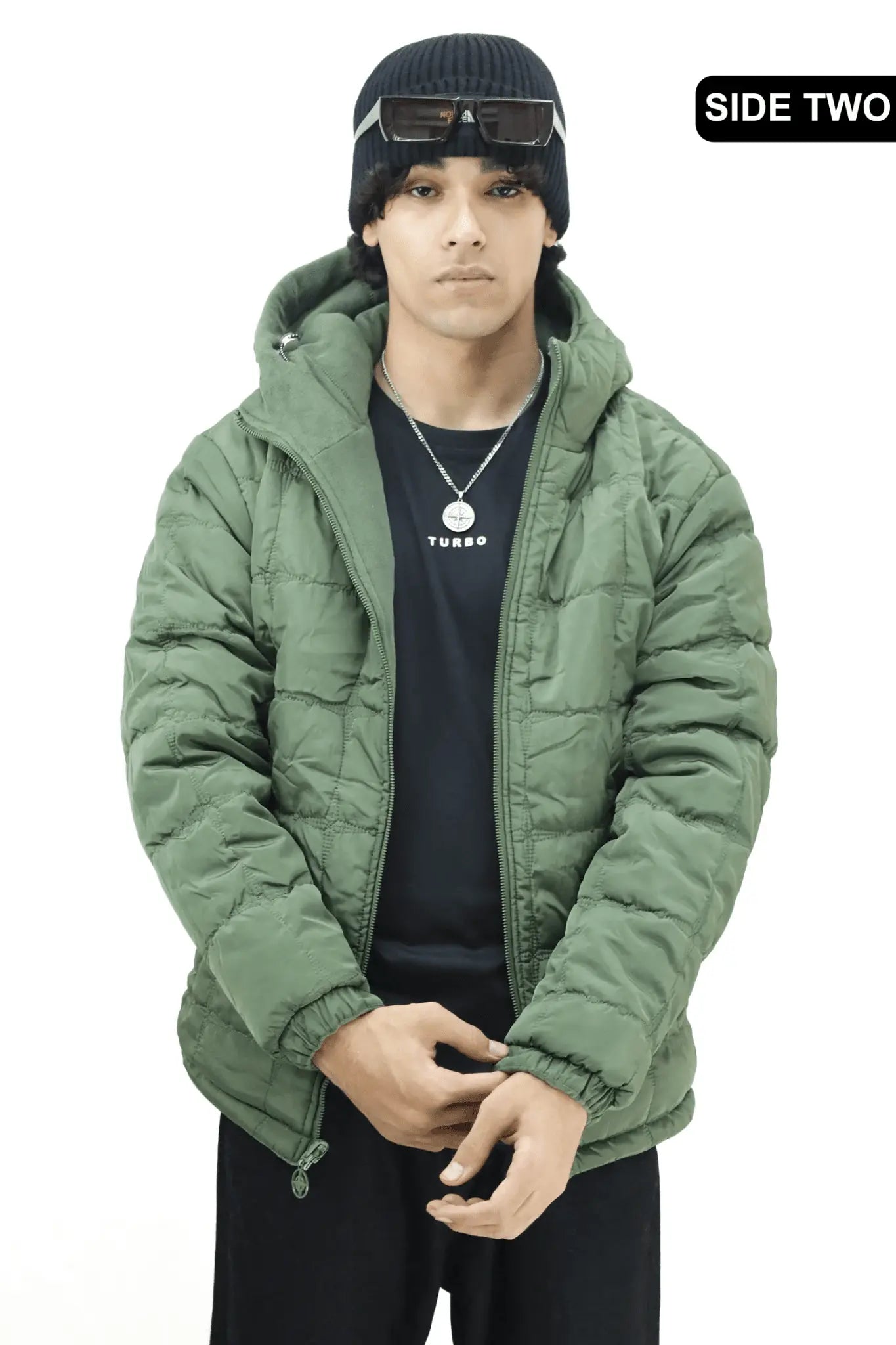 Reversible Men's Puffer Bubble Jacket – Double-Sided Face | Parachute Fabric | Unisex Winter Wear