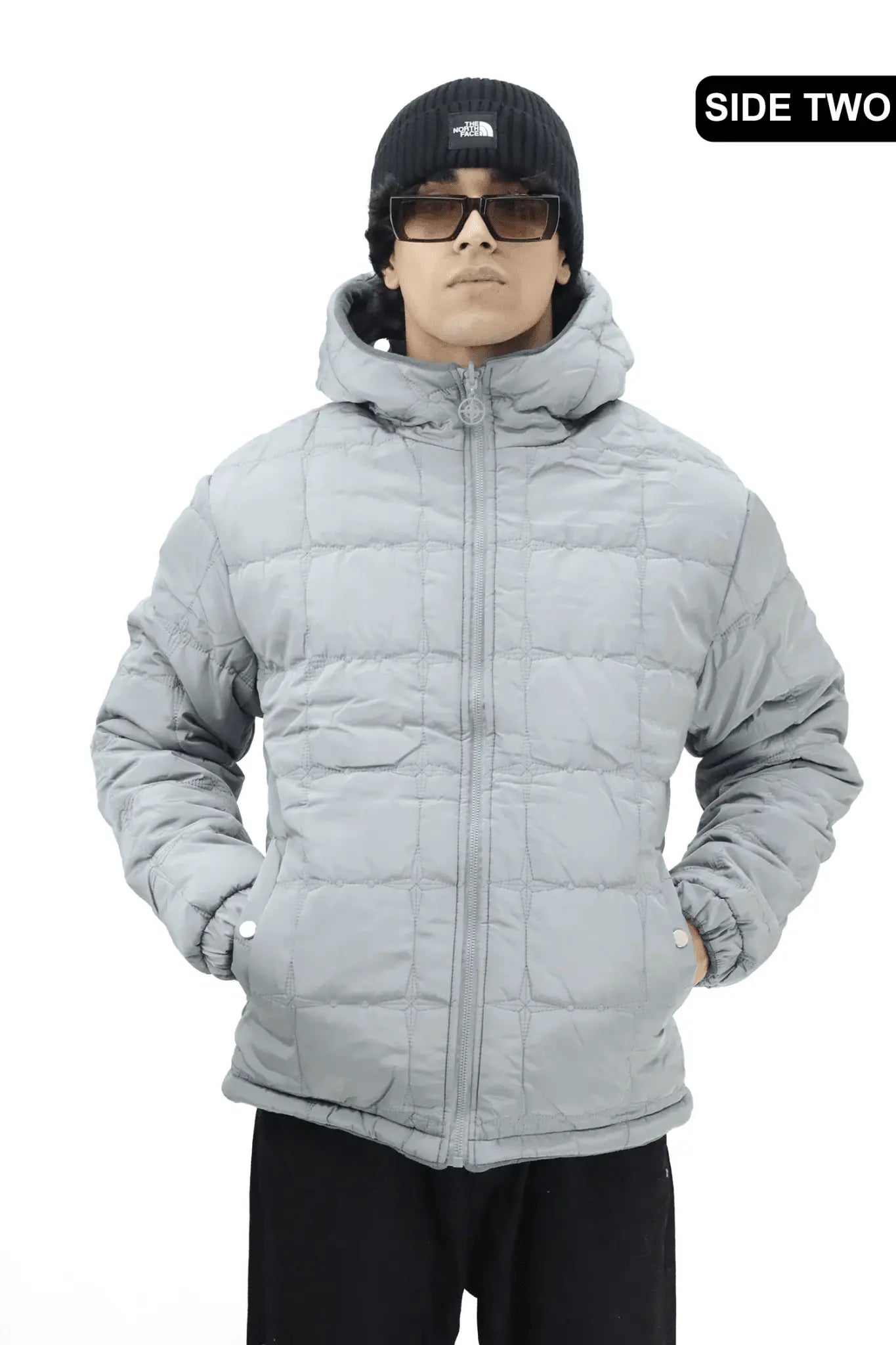 Reversible Men's Puffer Bubble Jacket – Double-Sided Face | Parachute Fabric | Unisex Winter Wear