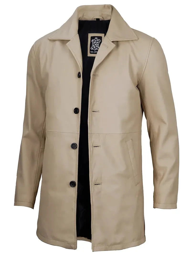 Santiago Beige Real Leather Car Coat Orca Cloths