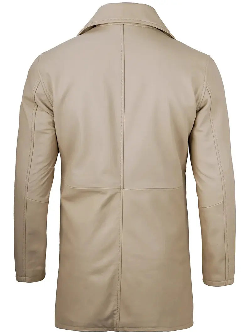 Santiago Beige Real Leather Car Coat Orca Cloths